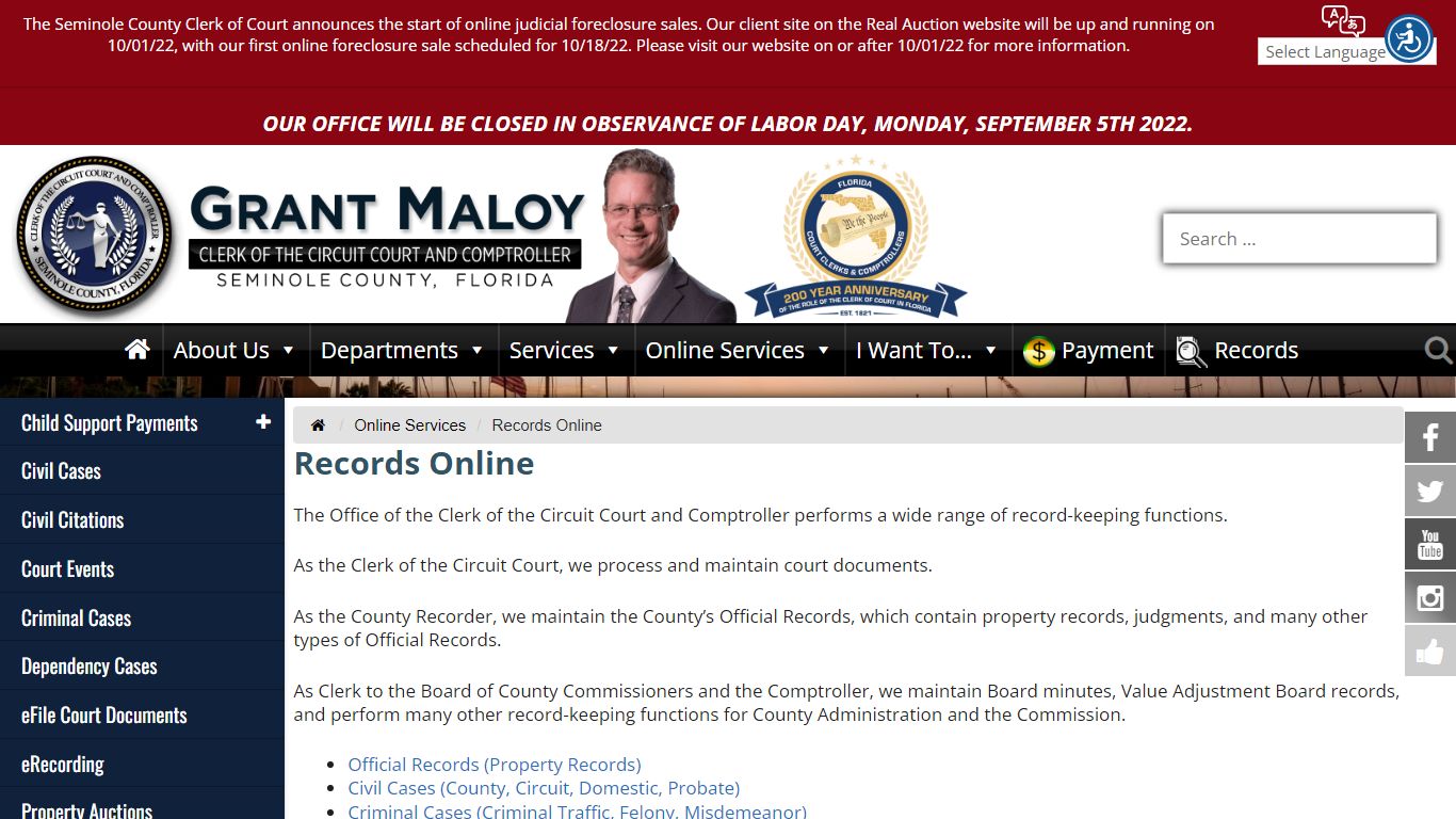 Records Online - Seminole County Clerk of the Circuit Court & Comptroller